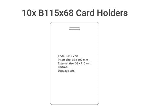 10x B115x68 Plastic Card Holder