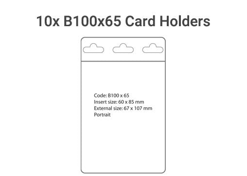 10x B100x65 Plastic Card Holder