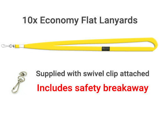 10x Yellow Economy Lanyard